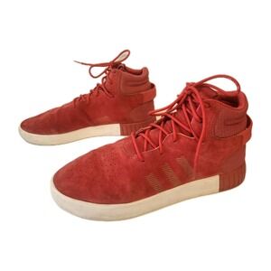 Adidas Originals Tubular Invader Red Suede Vintage White Trainers sz 10 - Mens